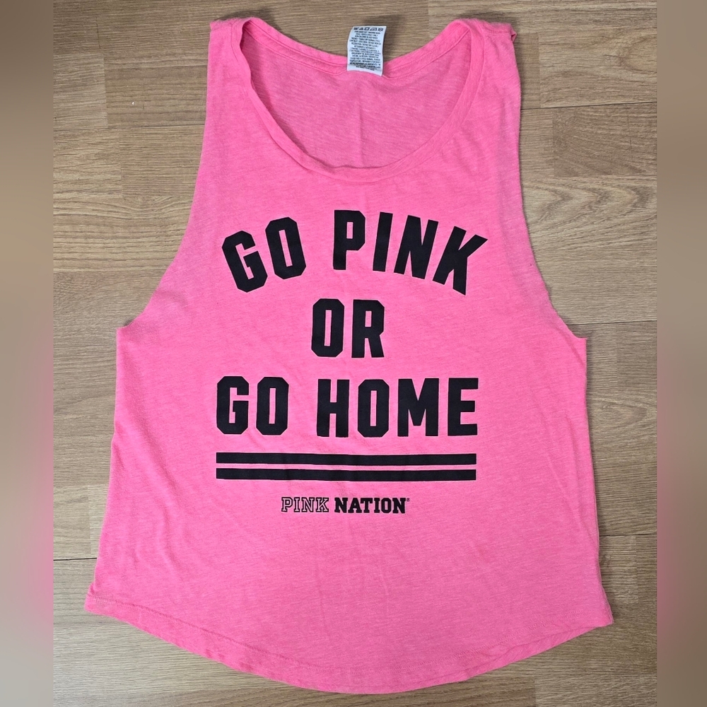 PINK Victoria's Secret Heather Pink Logo Tank